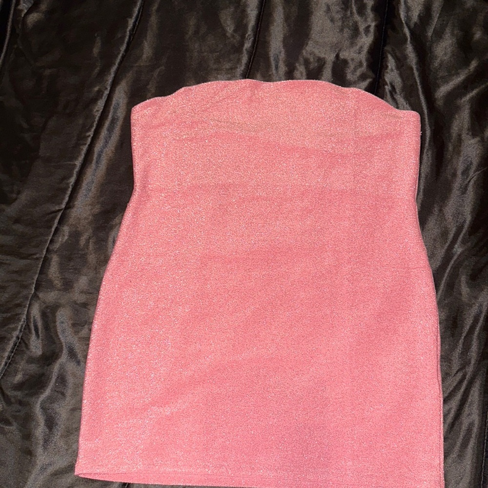 Pink strapless dress